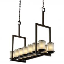 Justice Design Group GLA-8764-16-WTFR-DBRZ - Dakota 14-Light Bridge Chandelier (Tall)