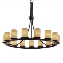 Justice Design Group POR-8715-10-WAVE-DBRZ-LED15-10500 - Dakota 15-Light 1-Tier Ring LED Chandelier