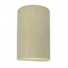 Justice Design Group CER-0990W-VAN-LED1-1000 - Small LED Cylinder w/ Perfs - Closed Top (Outdoor)