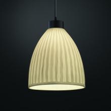 Justice Design Group PNA-8814-18-WFAL-MBLK-LED1-700 - 1-Light Large Tapered Cylinder Curved LED Pendant