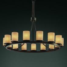 Justice Design Group POR-8715-10-WAVE-MBLK - Dakota 15-Light 1-Tier Ring Chandelier