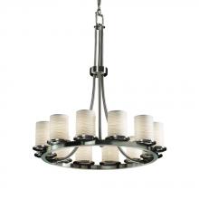 Justice Design Group POR-8763-10-WAVE-NCKL-LED12-8400 - Dakota 12-Light Ring LED Chandelier (Tall)