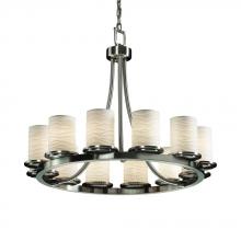 Justice Design Group POR-8768-10-WAVE-NCKL-LED12-8400 - Dakota 12-Light Ring LED Chandelier (Short)