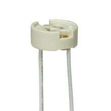 Satco Products Inc. 80/1816 - GU7 Porcelain Halogen Socket; 6&#34; 18 GA 250C Teflon Wire; 3/8&#34; Height; 7/8&#34; Diameter;