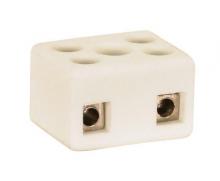 Satco Products Inc. 90/1081 - Porcelain 4 Terminal Wire Connector; 1/2&#34; Height; 7/8&#34; Length; 11/16&#34; Width; 4 AMP;