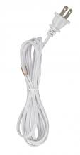 Satco Products Inc. 90/1523 - 8 Foot 18/2 SPT-1 105C Cord Set; White Finish; 36&#34; Hank; 200 Carton; Molded Polarized Plug;