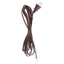 Satco Products Inc. 90/1524 - 8 Foot 18/2 SPT-1 105C Cord Set; Brown Finish; 36&#34; Hank; 200 Carton; Molded Polarized Plug;