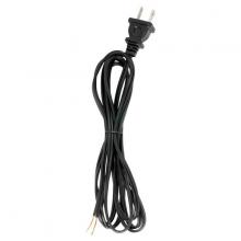 Satco Products Inc. 90/1525 - 8 Foot 18/2 SPT-1 105C Cord Set; Black Finish; 36&#34; Hank; 200 Carton; Molded Polarized Plug;