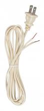 Satco Products Inc. 90/2418 - 8 Foot 18/2 SPT-1 105C Cord Set; Ivory Finish; 36&#34; Hank; 200 Carton; Molded Polarized Plug;