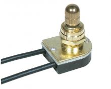 Satco Products Inc. 90/501 - On-Off Metal Rotary Switch; 3/8&#34; Metal Bushing; Single Circuit; 6A-125V, 3A-250V Rating; Brass