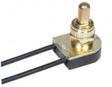 Satco Products Inc. 90/508 - On-Off Metal Push Switch; 3/8&#34; Metal Bushing; Single Circuit; 6A-125V, 3A-250V Rating; Brass