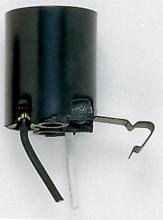 Satco Products Inc. 90/595 - Snap-In Socket; Bracket Extends 1/2&#34; From End Of Socket; 7&#34; AWM B/W Leads 105C; 1-1/2&#34;