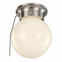 Trans Globe 3606P BN - Dash 6&#34; Flush Mount Globe Ceiling Light with Pull Chain