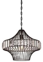 Westinghouse 6106200 - Pendant Matte Black Finish Crystal Prism Cage Shade