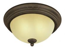 Westinghouse 6659900 - 13 in. 2 Light Flush Ebony Bronze Finish Aged Alabaster Glass