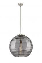  221-1S-SN-G1213-18SM - Athens Deco Swirl - 1 Light - 18 inch - Brushed Satin Nickel - Cord hung - Pendant