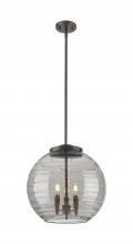  221-3S-OB-G1213-16SM - Athens Deco Swirl - 3 Light - 16 inch - Oil Rubbed Bronze - Cord hung - Pendant