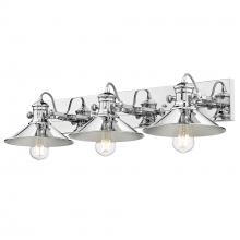 Golden 3122-BA3 CH-CH - Kleine 3 Light Bath Vanity in Chrome with Chrome Shades