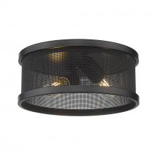 Golden 3168-FM11 BLK-BLK - Channing 11&#34; Flush Mount in Matte Black