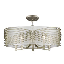 Golden 5516-5SF WG-SHR - Zara 5-Light Semi-Flush in White Gold