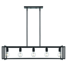 Golden 6070-LP BLK-BLK - Tribeca Linear Pendant in Matte Black with Matte Black Accents