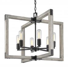 Golden 7808-6 BLK - 6 Light Chandelier