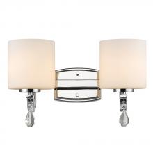 Golden 8037-BA2 CH-OP - Evette 2 Light Bath Vanity in Chrome with Opal Glass