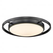 Golden 9130-FM17 BLK-OP - Astra 17&#34; Flush Mount in Matte Black with Opal Glass