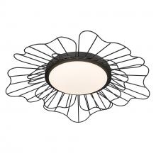 Golden 9132-FM24 NB-OP - Yasmin NB Flush Mount - 24&#34; in Natural Black with Opal Glass Shade