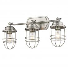 Golden 9808-BA3 PW - Seaport 3-Light Bath Vanity in Silver