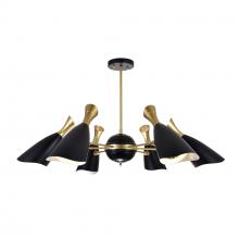 CWI Lighting 1016P43-6-129 - Rolin 12 Light Down Chandelier With Matte Black & Satin Gold Finish