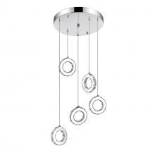 CWI Lighting 5417P20ST-R - Ring LED Multi Light Pendant With Chrome Finish