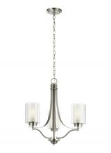 Generation Lighting 3137303-962 - Elmwood Park traditional 3-light indoor dimmable ceiling chandelier pendant light in brushed nickel