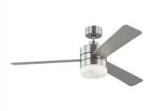 Generation Lighting 3ERAR52BSD - Era 52&#34; Dimmable LED Indoor/Outdoor Brushed Steel Ceiling Fan with Light Kit, Remote Control and