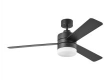 Generation Lighting 3ERAR52MBKD - Era 52&#34; Dimmable LED Indoor/Outdoor Midnight Black Ceiling Fan with Light Kit, Remote Control an