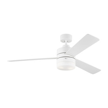 Generation Lighting 3ERAR52RZWD - Era 52&#34; Dimmable LED Indoor/Outdoor Matte White Ceiling Fan with Light Kit, RemoteControl and Ma