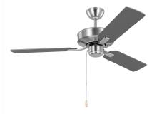 Generation Lighting 3LD48BS - Linden 48&#39;&#39; traditional indoor brushed steel silver ceiling fan with reversible motor