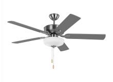 Generation Lighting 5LDDC52BSD - Linden 52&#39;&#39; traditional dimmable LED indoor brushed steel silver ceiling fan with light kit