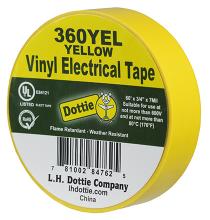 LH Dottie 360YEL - 3/4&#34; X 60&#39; X 7 Mil. Electrical Tape (Yel