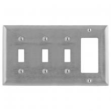 Hubbell Premise Wiring SS326 - WALLPLATE, 4-G, SW/SW/SW/GFCI, SS