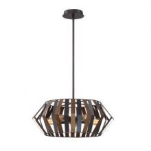 Eurofase 38268-014 - Bevelo, 5LT Chandelier, Wood/brz