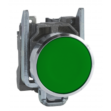 Schneider Electric XB4BA31 - Harmony, 22mm push button, green flush, spring r