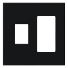 Lutron Electronics VWP-2CR-BL - VAREO WALLPLATE 2GNG CONT/RCPT BLACK