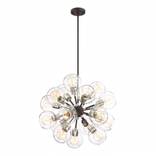  CD10225-18-PN+MBK - 18-Light 24" Polished Nickel Globe Sputnik Chandelier