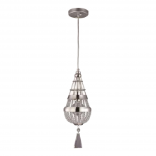 ZEEV Lighting MP40006-1-PN-CLC - Single Light 6&#34; Crystal Vertical Polished Nickel Pendant