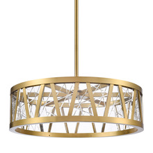 ZEEV Lighting P11519-LED-AGB - LED 3CCT 30&#34; Thick Engraved Crystals Aged Brass Drum Pendant Light