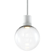 ZEEV Lighting P11702-LED-MW-G11 - 8&#34; LED 3CCT Clear Globe Glass Pendant Light and Matte White Metal Finish