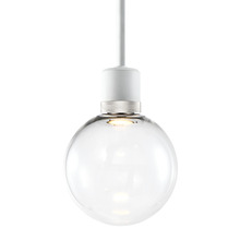 ZEEV Lighting P11702-LED-MW-K-PN-G11 - 8&#34; LED 3CCT Clear Globe Glass Pendant Light and Matte White with Nickel Metal Finish