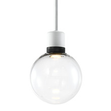 ZEEV Lighting P11702-LED-MW-K-SBB-G11 - 8&#34; LED 3CCT Clear Globe Glass Pendant Light and Matte White with Black Metal Finish