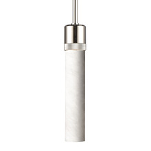 ZEEV Lighting P11707-E26-PN-G9 - 3&#34; E26 Cylindrical Pendant Light, 12&#34; Spanish Alabaster and Polished Nickel Finish